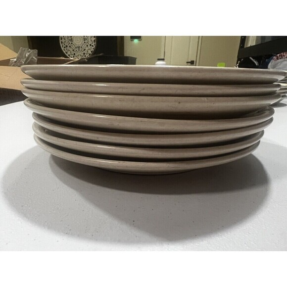 Lenox Temper Ware Fancy Free Salad Plates 8" Stoneware Ivory Butterfly Set Of 7 - Picture 6 of 7